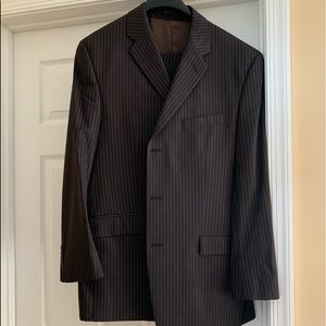 Calvin Klein dark brown pinstripe suit